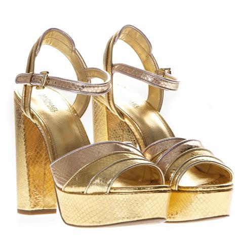 michael kors gold platform sandals|Michael Kors casual sandals.